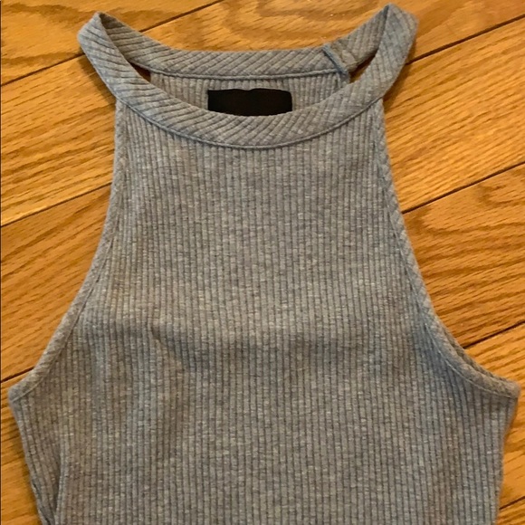 Gray ribbed tank dress - Picture 2 of 5